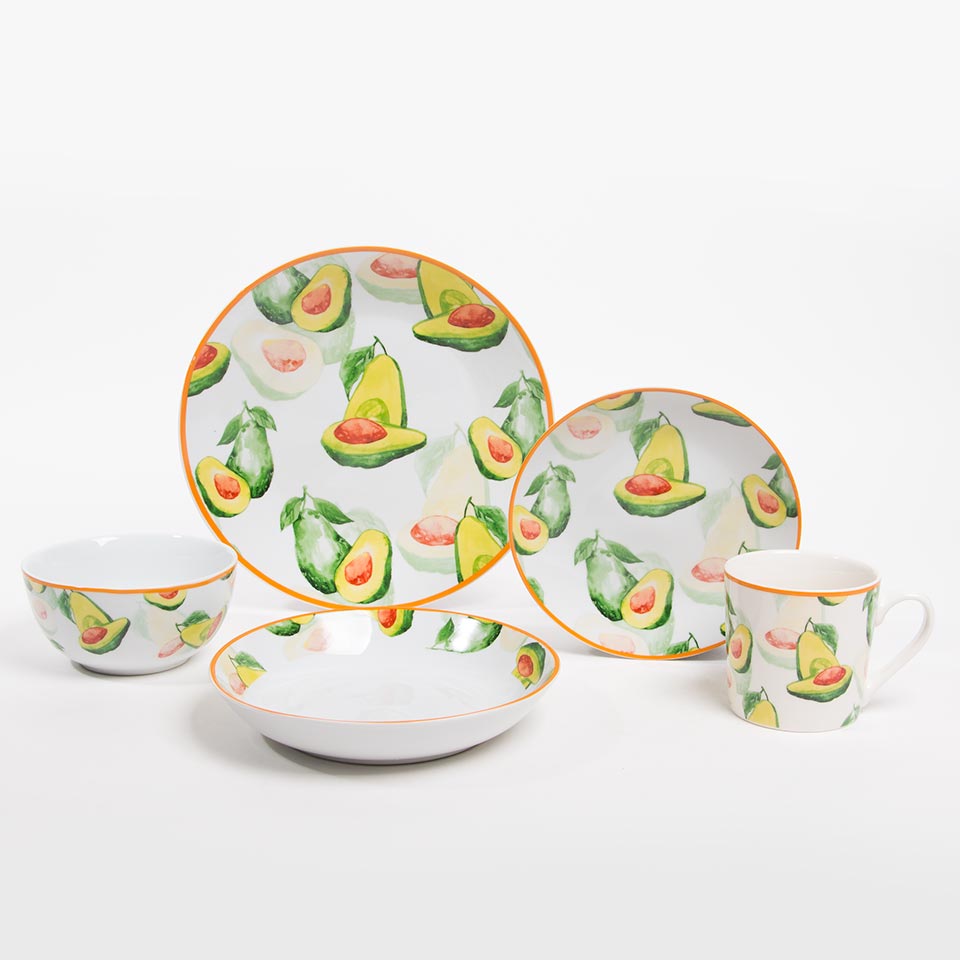 AVOCADO 18-Piece Dinnerware Set