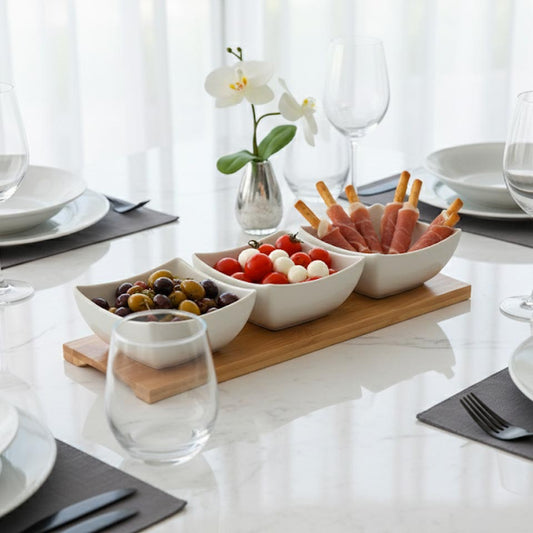 Set para Aperitivos STRIA Branco