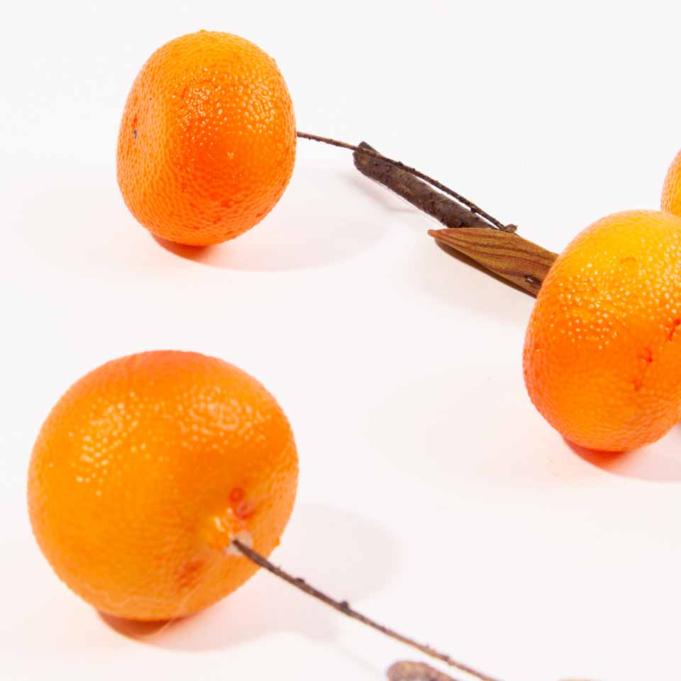 Ramo Artificial Tangerinas Cor de Laranja A.80cm