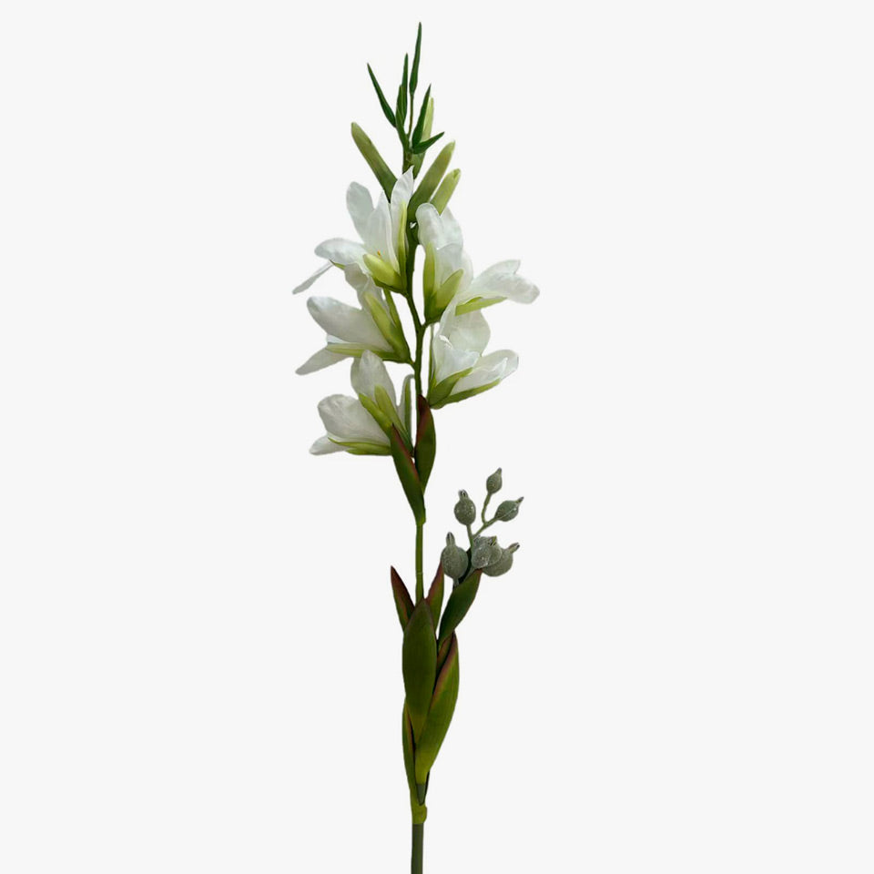 Flor Artificial GLADÍOLO Branco A.100cm