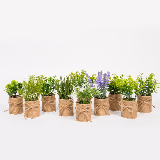 Set of 10 Artificial Plants AROMATIC HERBS