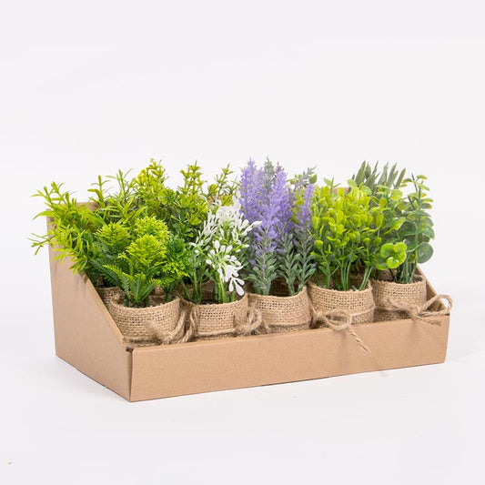 Set of 10 Artificial Plants AROMATIC HERBS