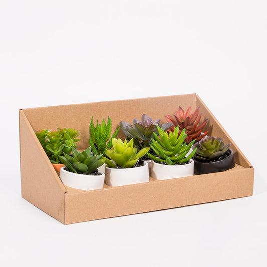 Set of 8 Artificial SUCCULENT Plants
