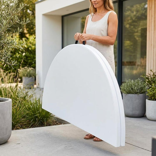 Mesa de Exterior Dobrável GIANNA Branco 150x74cm