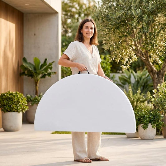 Mesa de Exterior Dobrável GIANNA Branco 120x74cm