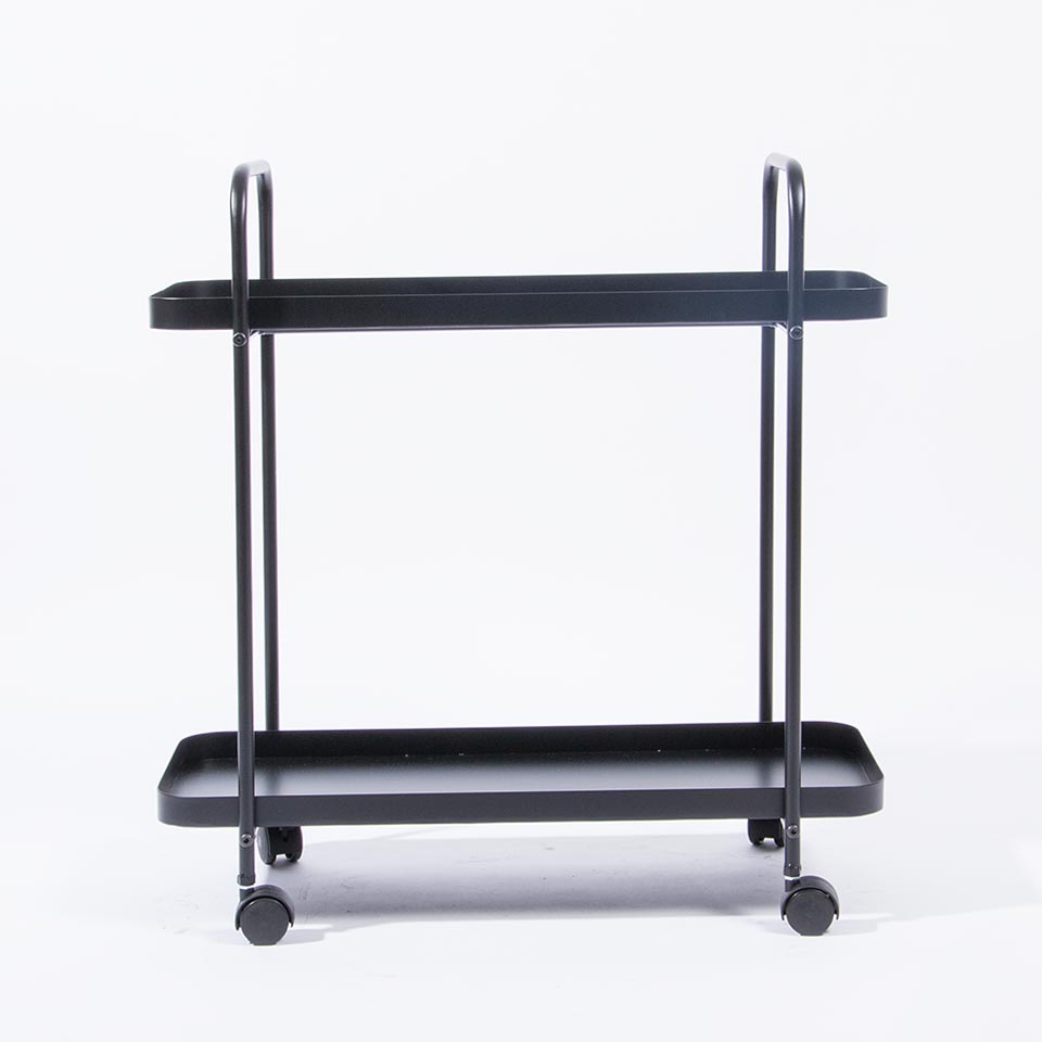 Carrinho URBAN CHIC com 2 Prateleiras e Rodízios Preto