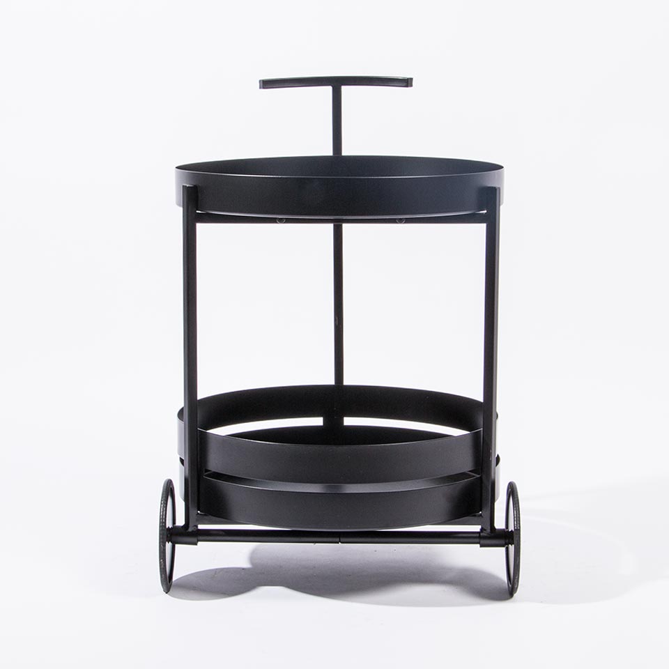 URBAN STYLE Trolley with 2 Shelves and Castors Black