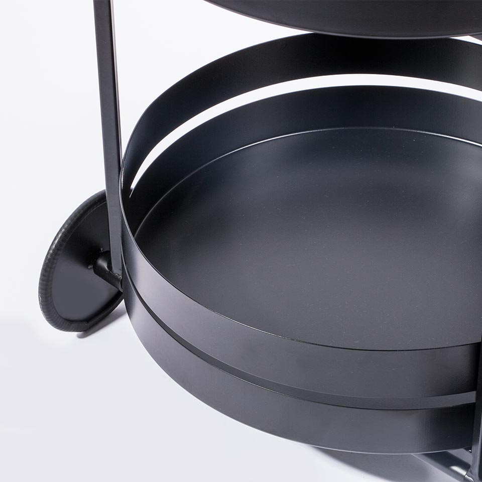 URBAN STYLE Trolley with 2 Shelves and Castors Black