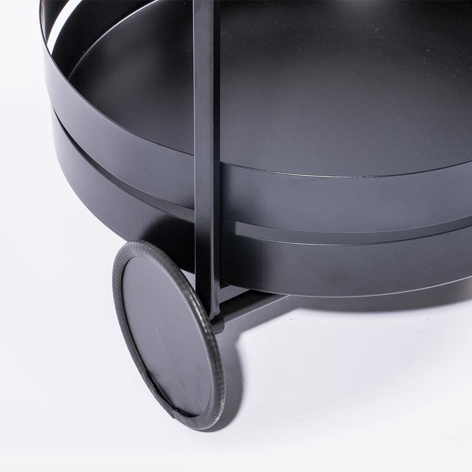 URBAN STYLE Trolley with 2 Shelves and Castors Black