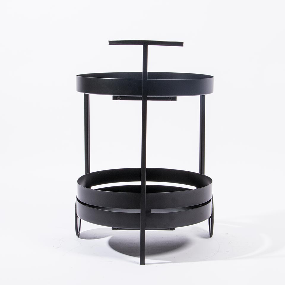 URBAN STYLE Trolley with 2 Shelves and Castors Black