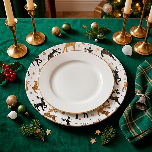 Prato Marcador de Natal DEERLY