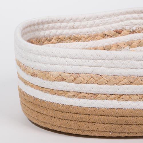 Conjunto de 3 Cestos CASARI Branco e Natural