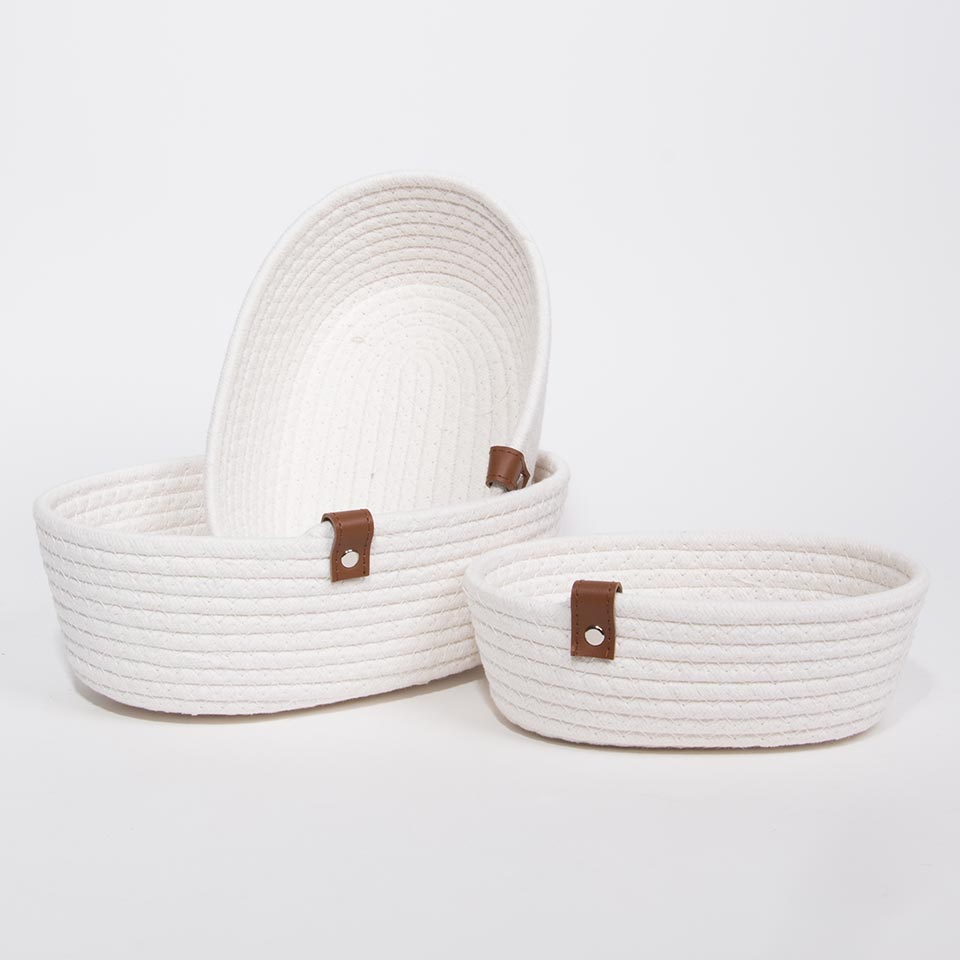 Conjunto de 3 Cestos COTTONI Branco