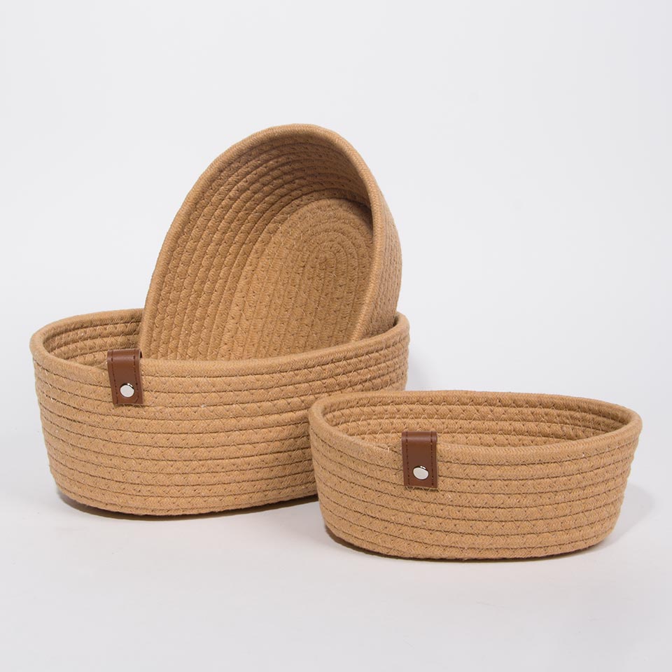 Conjunto de 3 Cestos COTTONI Castanho