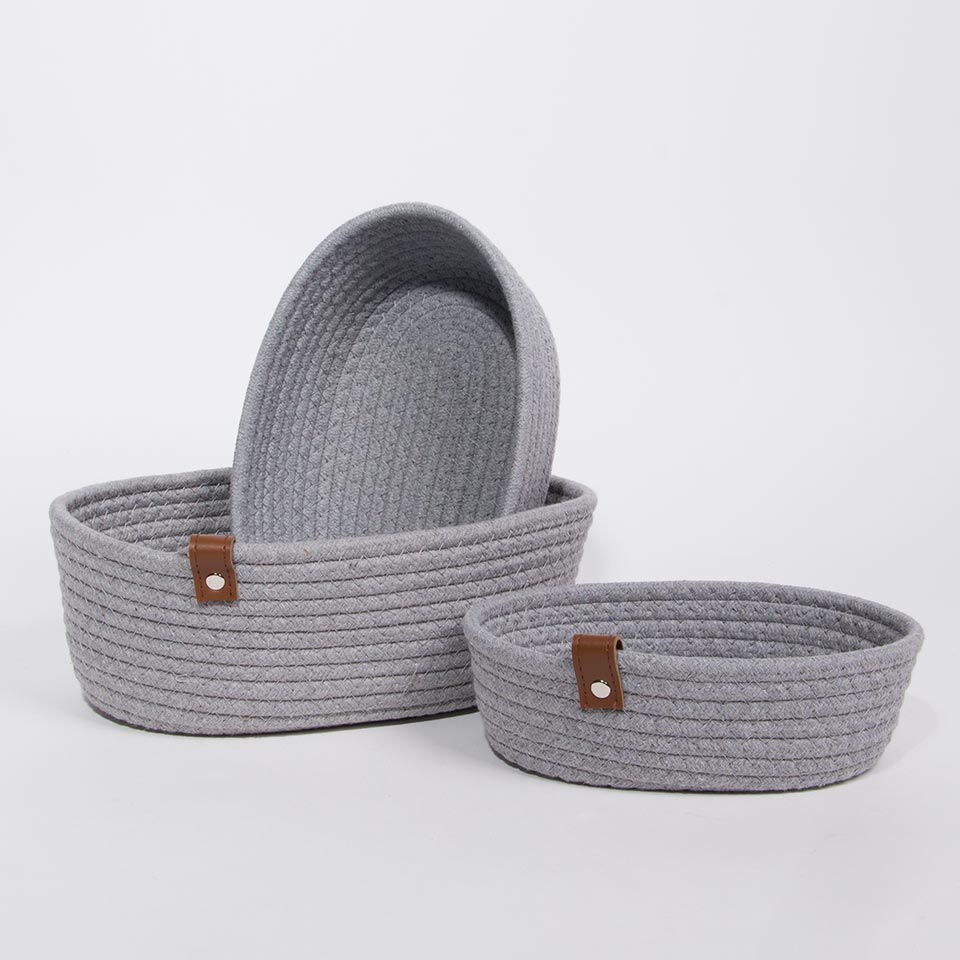 Conjunto de 3 Cestos COTTONI Cinza