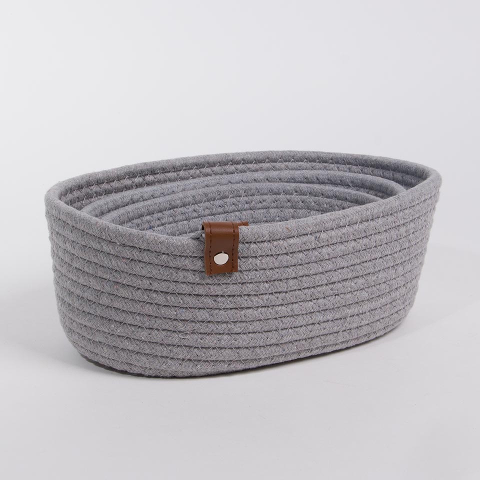 Conjunto de 3 Cestos COTTONI Cinza
