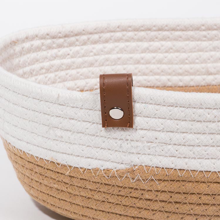 Conjunto de 3 Cestos COTTONI LINE Branco e Natural