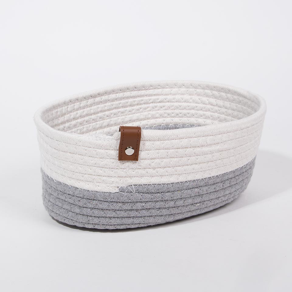Conjunto de 3 Cestos COTTONI LINE Cinza e Natural