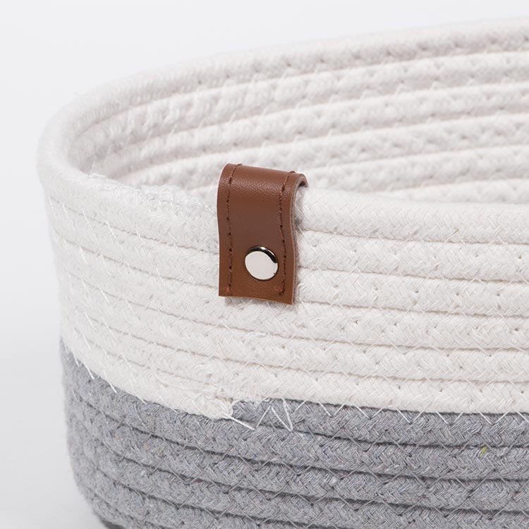 Conjunto de 3 Cestos COTTONI LINE Cinza e Natural