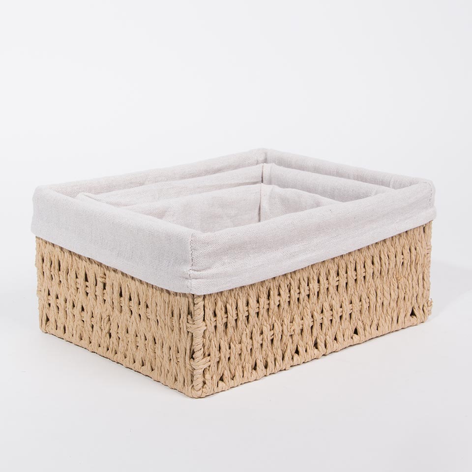 Conjunto de 3 Cestos BASKIA Natural