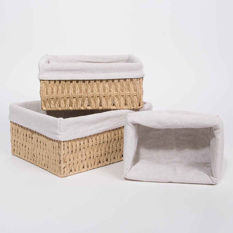 Conjunto de 3 Cestos BASKIA Natural