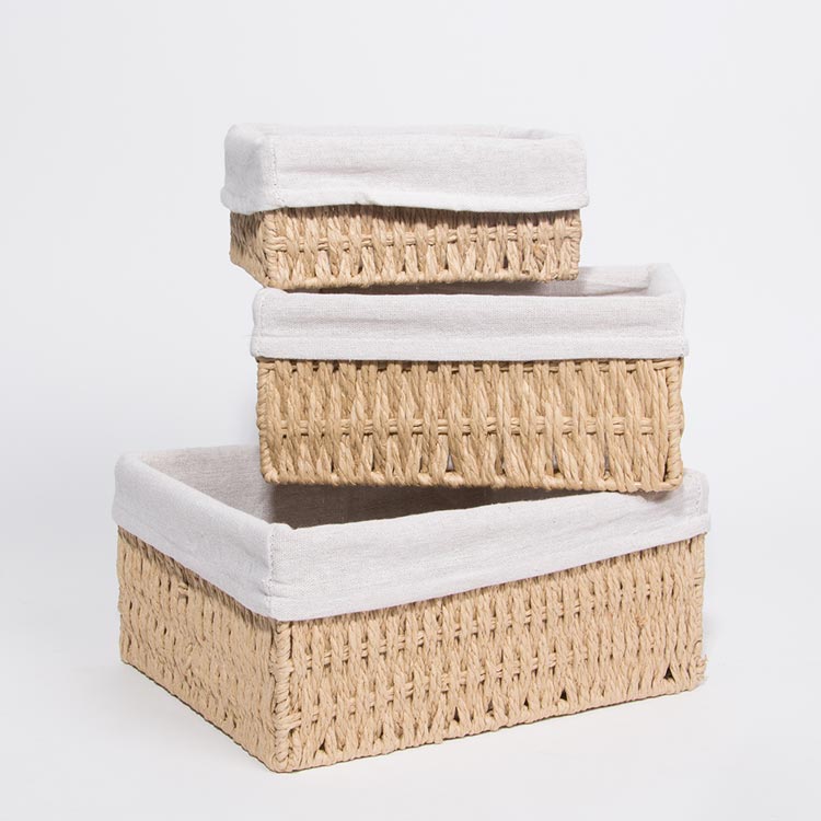 Conjunto de 3 Cestos BASKIA Natural