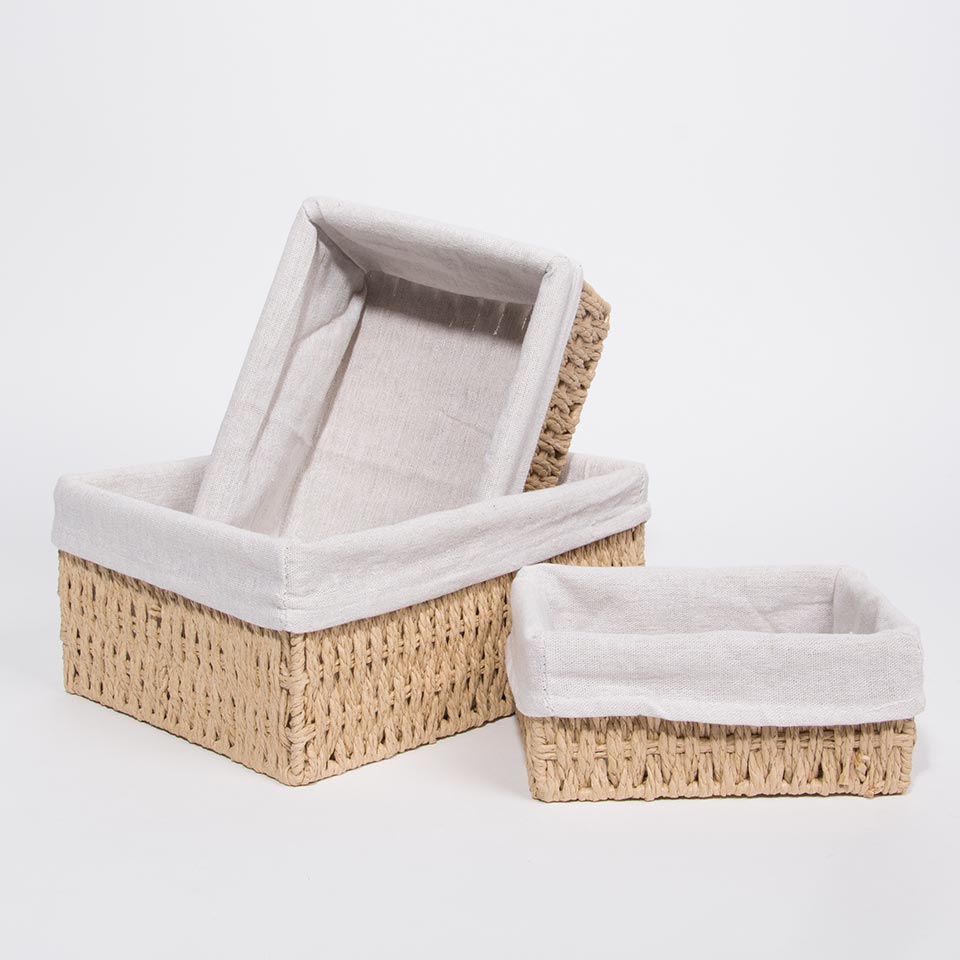 Conjunto de 3 Cestos BASKIA Natural