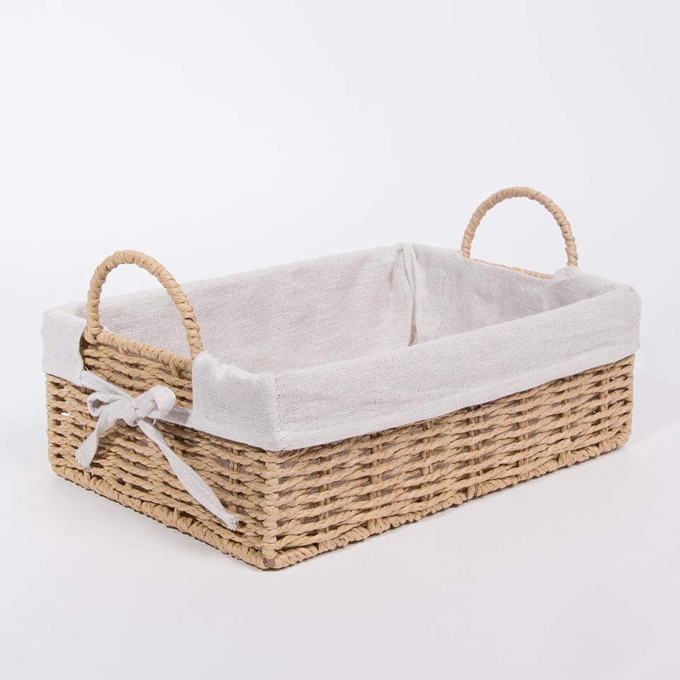 Conjunto de 2 Cestos BASKIA Com Pegas Natural