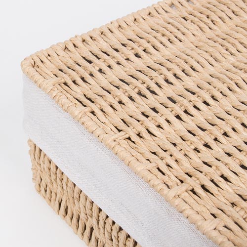 Conjunto de 2 Cestos BASKIA Com Tampa Natural