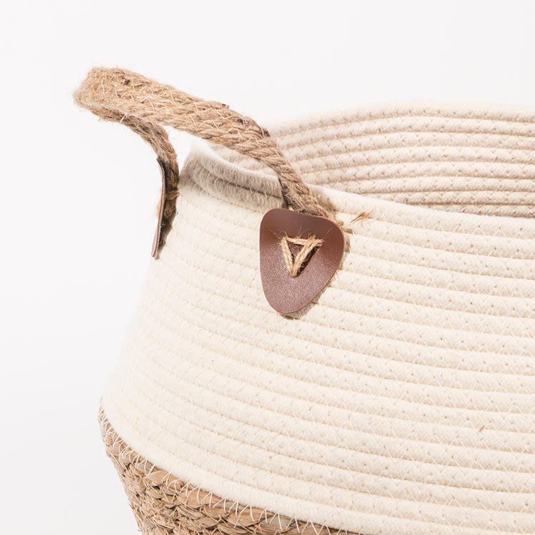 Conjunto de 3 Cestos com Pegas KOTON Branco e Natural