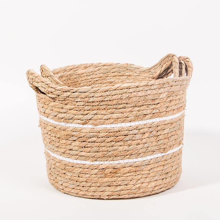 Conjunto de 6 Cestos AVILA Branco e Natural