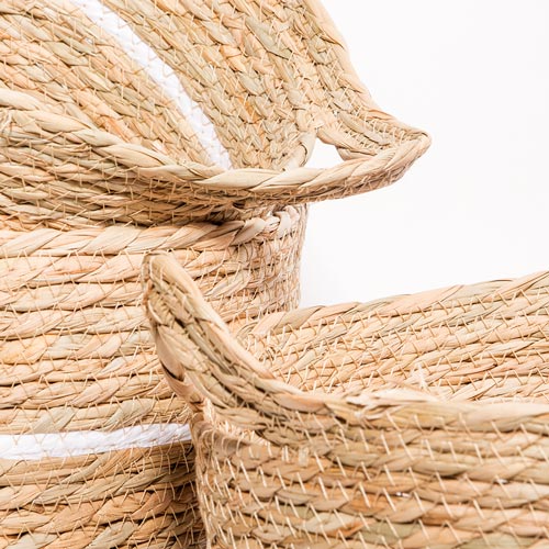 Conjunto de 6 Cestos AVILA Branco e Natural