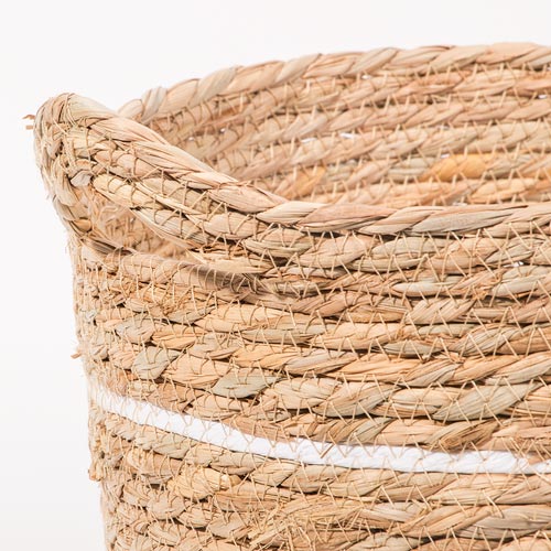 Conjunto de 6 Cestos AVILA Branco e Natural