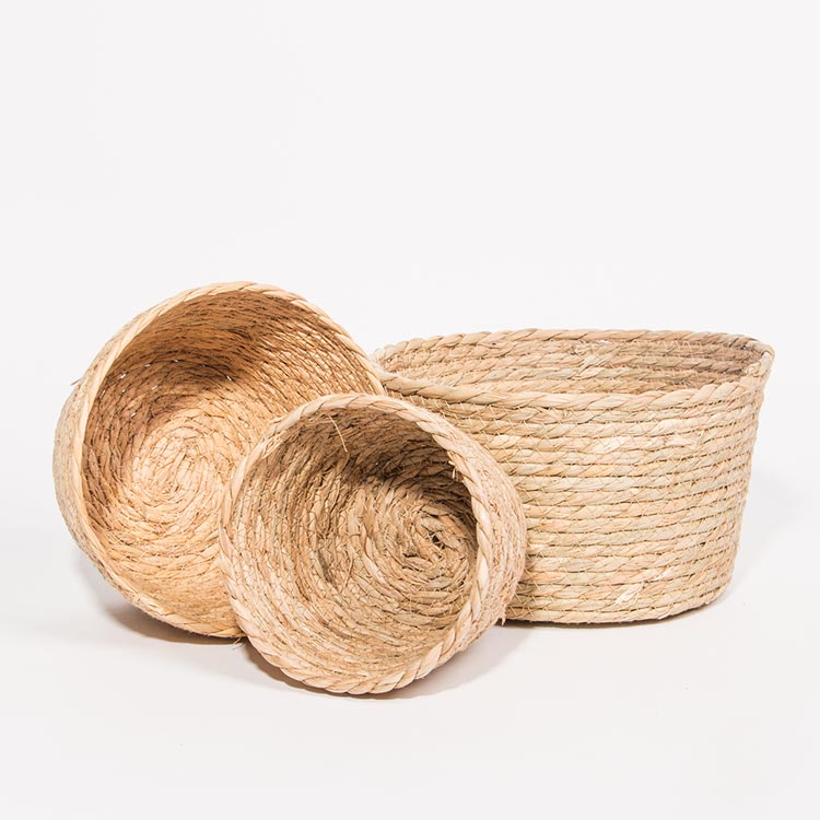 Conjunto de 6 Cestos AVILA Branco e Natural
