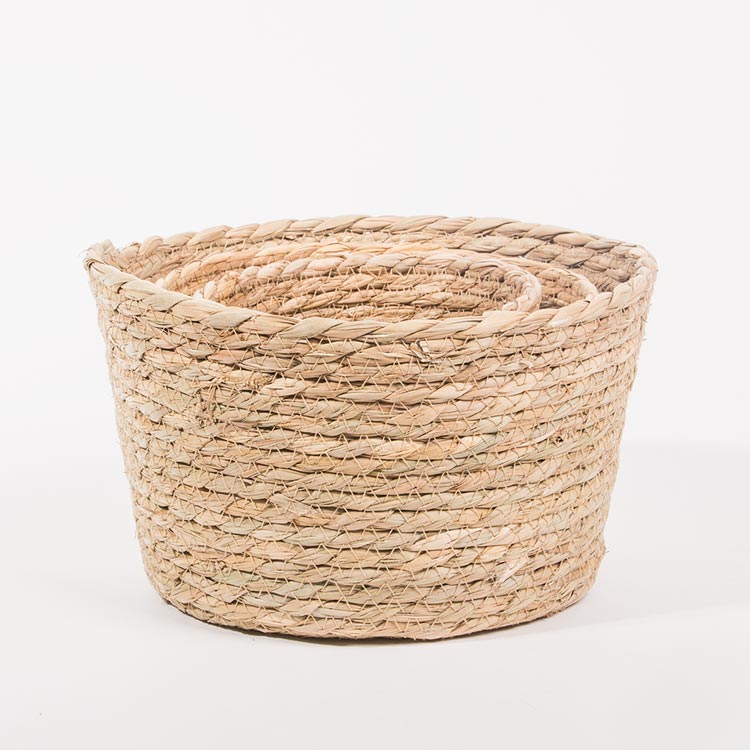 Conjunto de 6 Cestos AVILA Branco e Natural