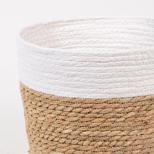 Conjunto de 4 Cestos CÁDIZ Branco e Natural