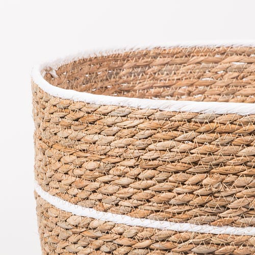 Conjunto de 4 Cestos BARI Branco e Natural