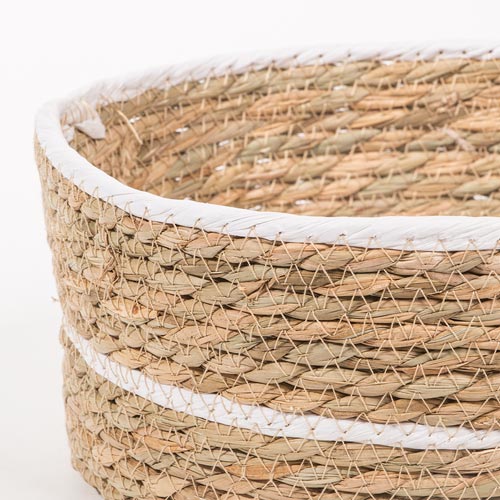 Conjunto de 3 Cestos BARI Branco e Natural