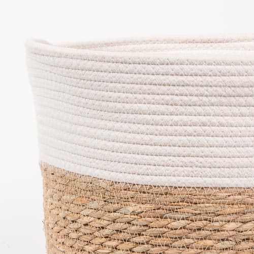 Conjunto de 3 Cestos CÁDIZ Branco e Natural