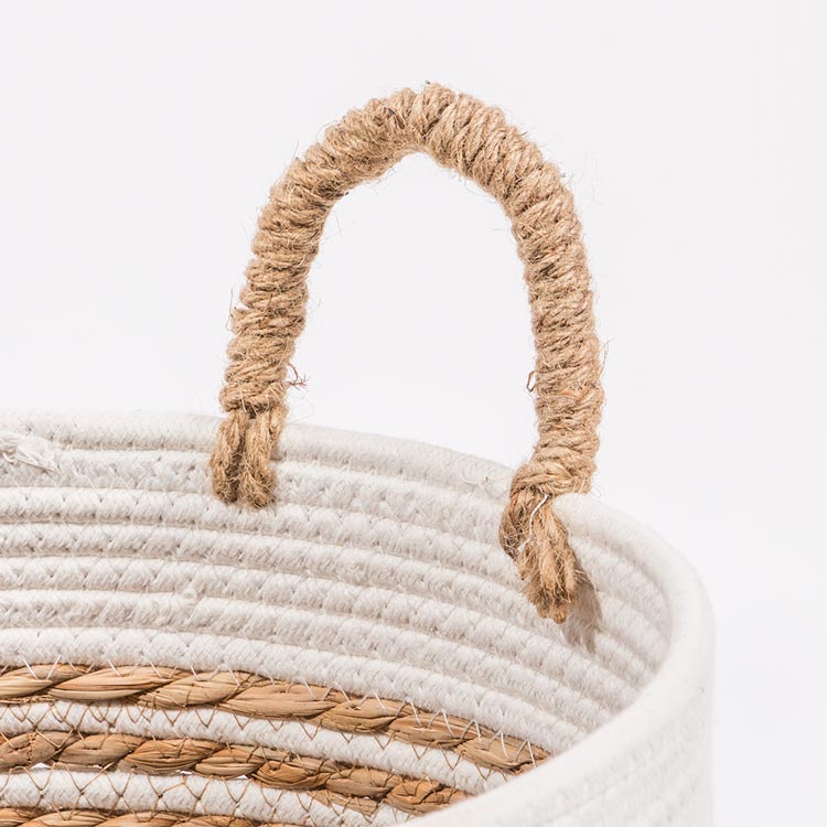 Conjunto de 6 Cestos CÁDIZ Branco e Natural