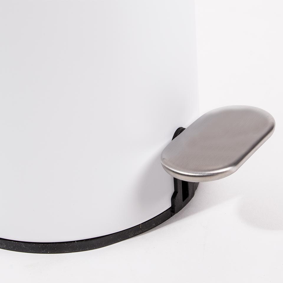 Balde do Lixo LUSTRA com Pedal Branco 5L