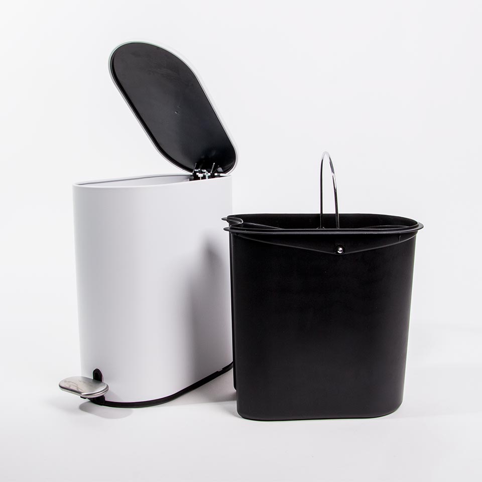 Balde do Lixo LUSTRA com Pedal Branco 5L