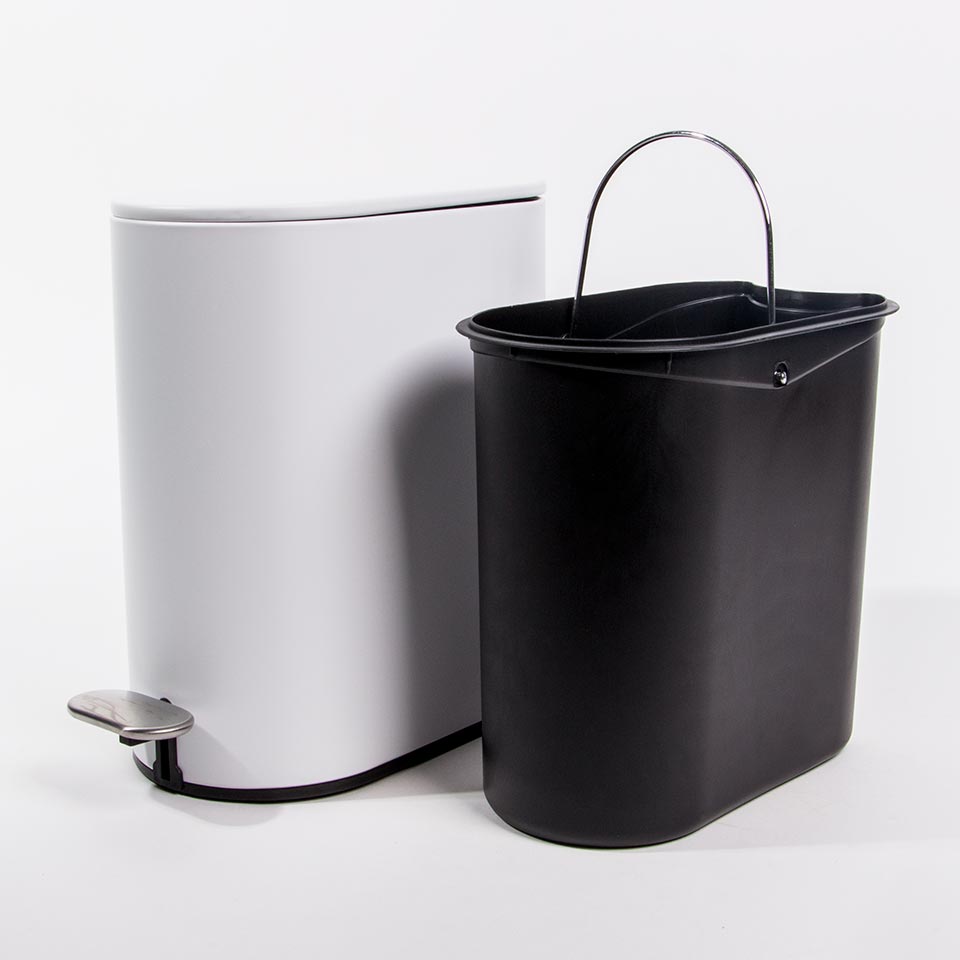Balde do Lixo LUSTRA com Pedal Branco 5L