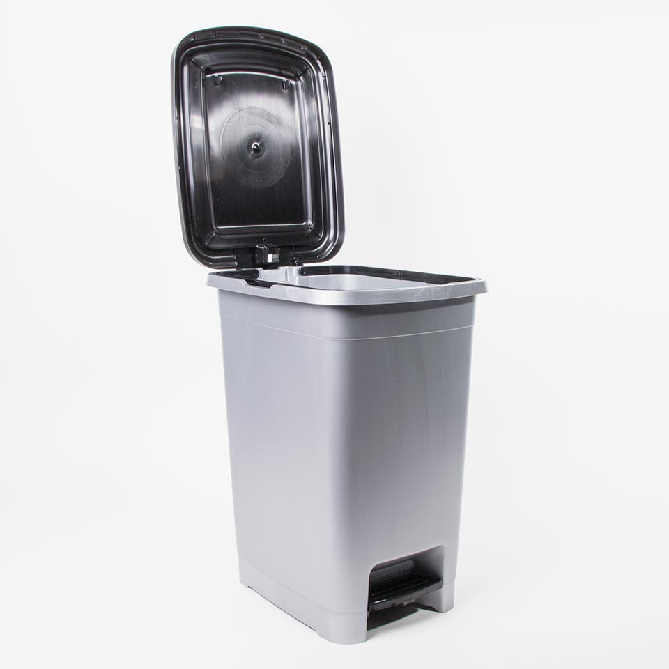 Balde do Lixo DUSTBIN com Pedal Cinza 25L
