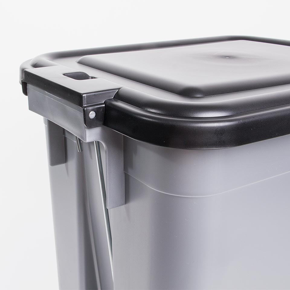 Balde do Lixo DUSTBIN com Pedal Cinza 25L