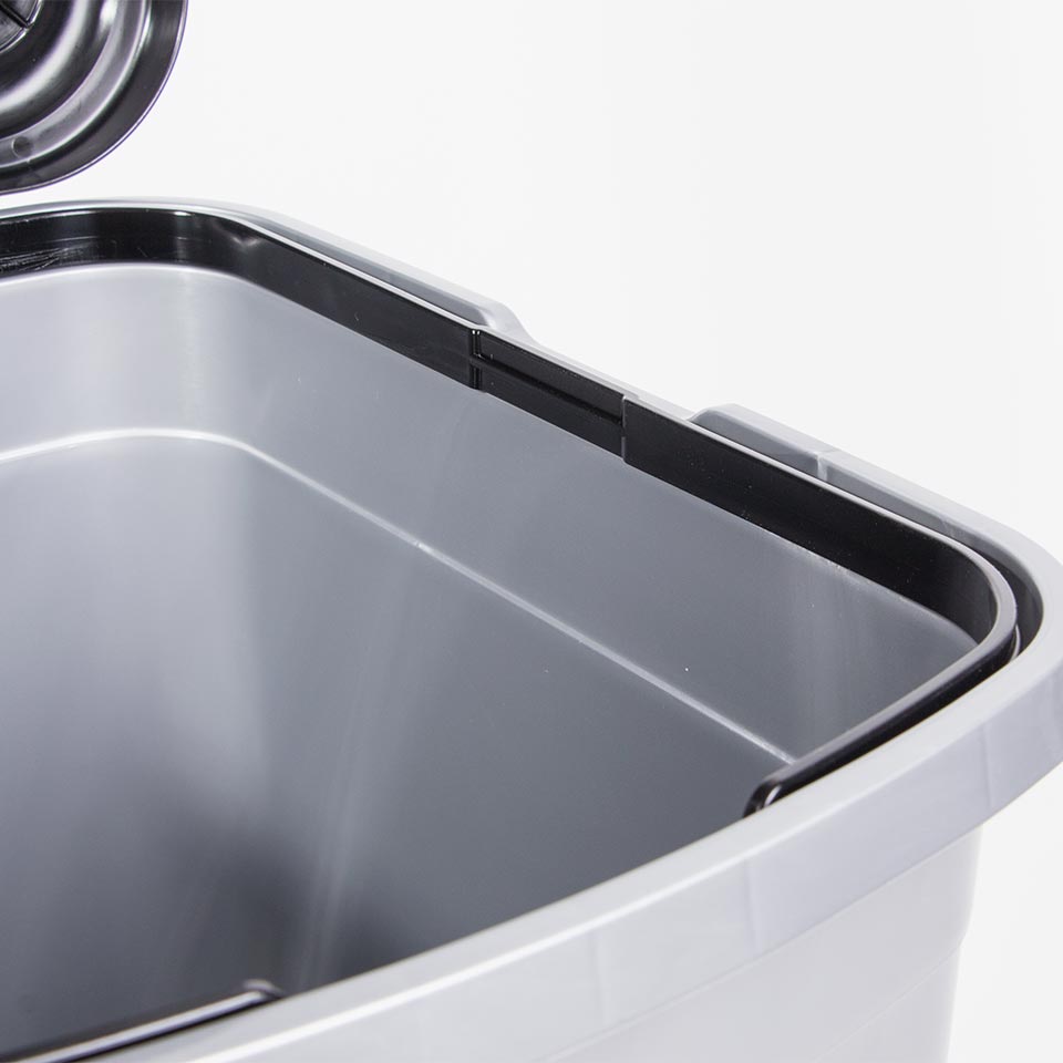 Balde do Lixo DUSTBIN com Pedal Cinza 25L