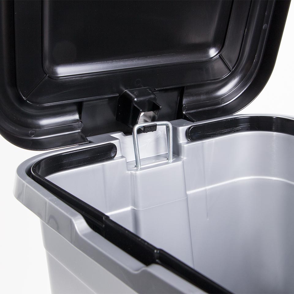 Balde do Lixo DUSTBIN com Pedal Cinza 25L