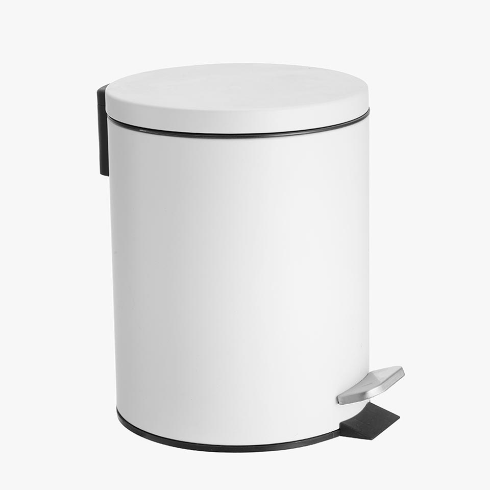 Balde do Lixo URBAN com Pedal Branco 5L