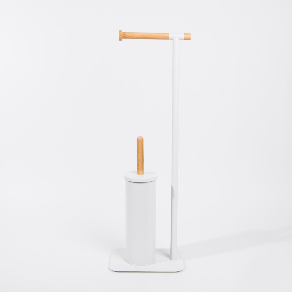 Piaçaba com Porta-Rolos WHITE IN BAMBU