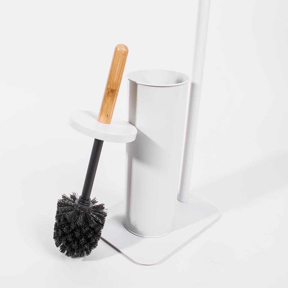 Piaçaba com Porta-Rolos WHITE IN BAMBU